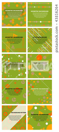 Set of Vector of abstract geometric pattern and background Set of Vector of abstract geometric pattern and background 43816264