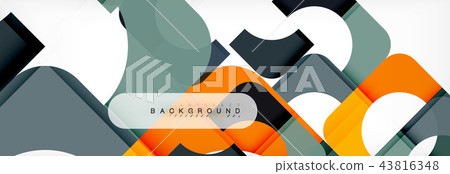 Geometric squares abstract banner. Vector illustration for business brochure or flyer, presentation Geometric squares abstract banner. Vector illustration for business brochure or flyer, presentation 43816348