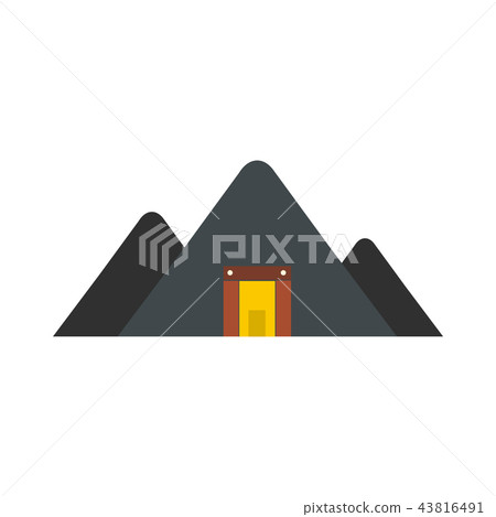 Mountain mine flat icon  43816491