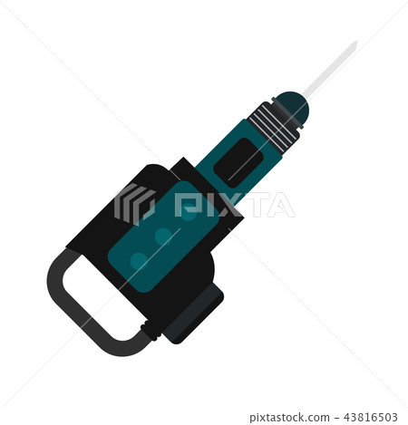 Electric jackhammer flat icon  43816503