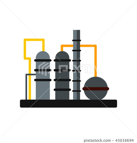 Oil refinery flat icon - Stock Illustration [43816694] - PIXTA