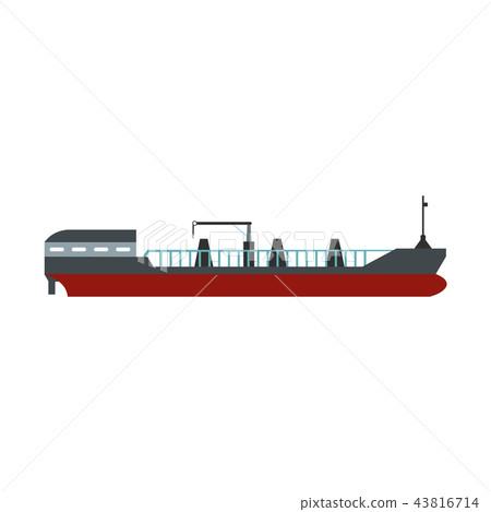 Cargo ship flat icon - Stock Illustration [43816714] - PIXTA
