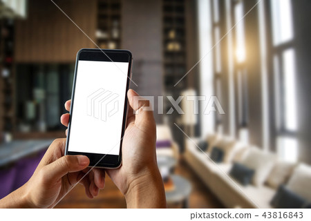 A man hand holding smart phone 43816843