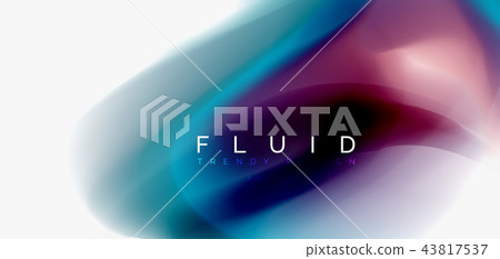 Color flowing wave, trendy liquid design template 43817537