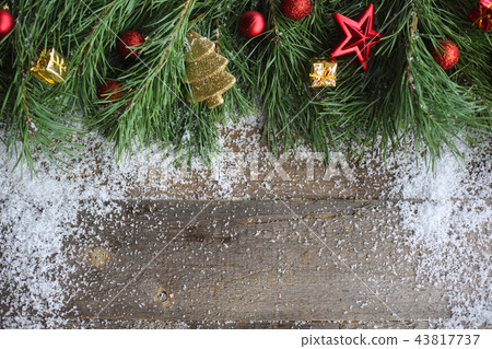 Christmas card on wooden background Christmas card on wooden background 43817737