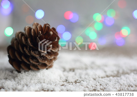 Pine cone wooden background 43817738