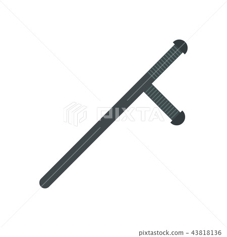 Black rubber baton flat 43818136