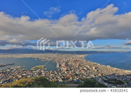 Hakodate, Japan viewed from Hakodate Mountain. Hakodate, Japan viewed from Hakodate Mountain. 43818541