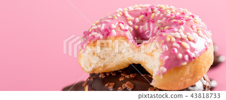Stack of colorful donuts 43818733