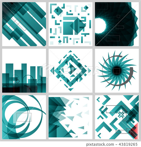 Minimal covers design. Colorful halftone gradients. Future geometric patterns. Eps10 vector. 43819265