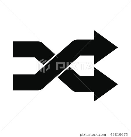 Intersecting arrows black simple icon Intersecting arrows black simple icon 43819675