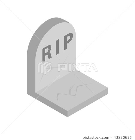 Tombstone with RIP isometric 3d icon 43820655