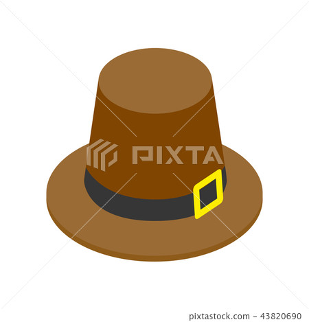 Pilgrim hat  isometric 3d icon  43820690