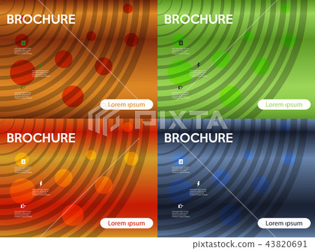 Set of Abstract binder layout. White brochure cover design. Fancy info text frame. Creative flyer 43820691