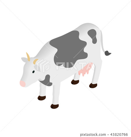 Spotted cow isometric 3d icon  43820766