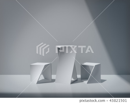 White pedestal for display,Platform for design. White pedestal for display,Platform for design. 43821501