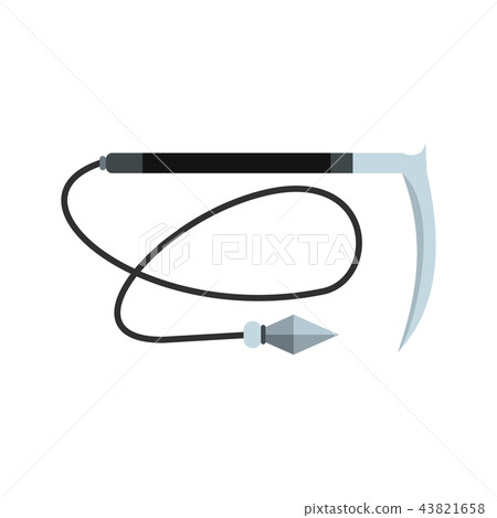 Kama weapon with rope flat icon Kama weapon with rope flat icon 43821658