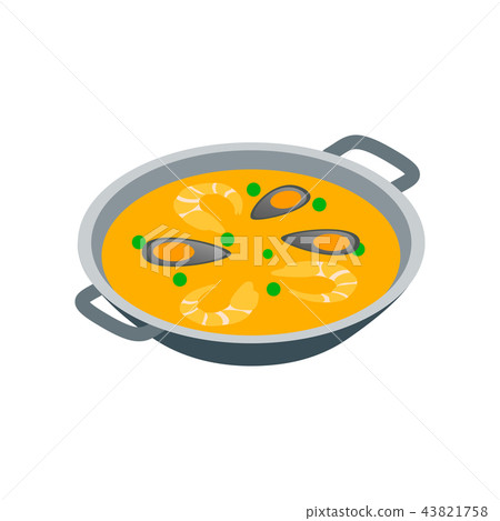 Paella icon, isometric 3d style Paella icon, isometric 3d style 43821758
