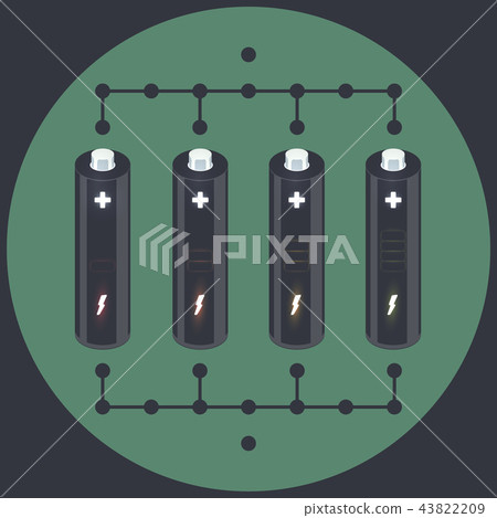 Vector battery element with charging indicator 43822209