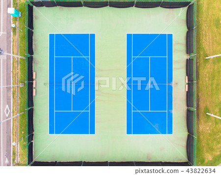 Aerial shot of a tennis courts. 43822634