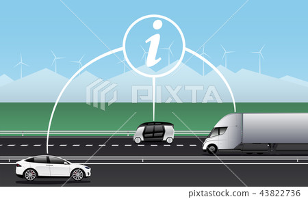 Vehicle to vehicle communication. Vehicle to vehicle communication. 43822736