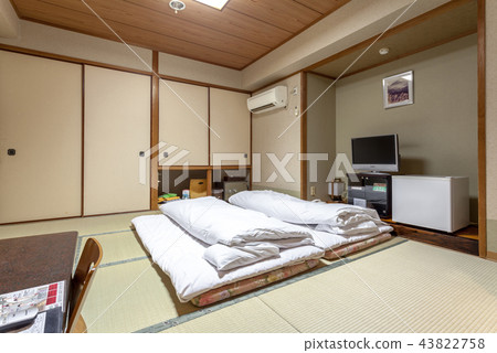 Traditional Japanese guests room of Ryokan Jonoyu. Traditional Japanese guests room of Ryokan Jonoyu. 43822758