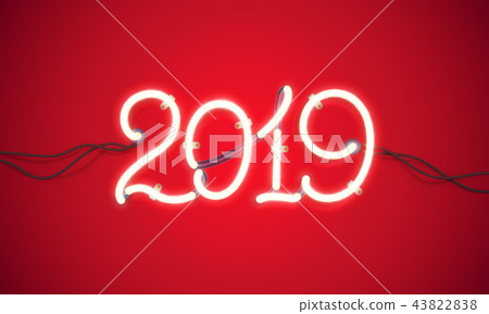Neon sign new year 2019 43822838