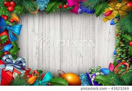 Christmas Wooden Background Christmas Wooden Background 43823269