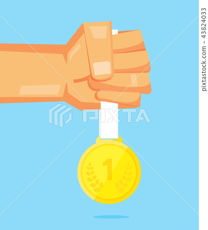 He holds a gold medal vector design He holds a gold medal vector design 43824033