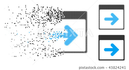 Disappearing Pixelated Halftone Next Calendar Day Icon Disappearing Pixelated Halftone Next Calendar Day Icon 43824241