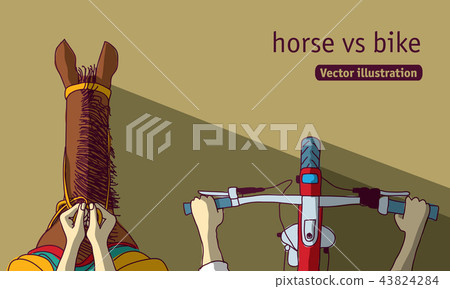 Horse vs bike top view 43824284