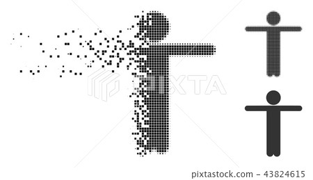 Broken Pixel Halftone Child Scarescrow Icon 43824615