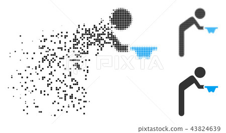 Broken Pixel Halftone Child Beggar Icon Broken Pixel Halftone Child Beggar Icon 43824639