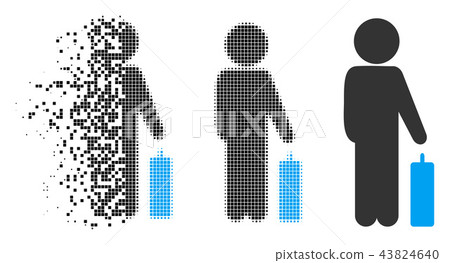 Destructed Dot Halftone Child Baggage Icon 43824640