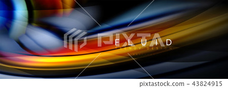 Wave fluid flowing colors motion effect, holographic abstract background. Vector illustration Wave fluid flowing colors motion effect, holographic abstract background. Vector illustration 43824915