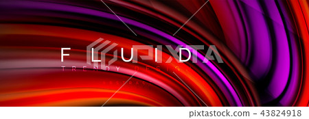 Wave fluid flowing colors motion effect, holographic abstract background. Vector illustration 43824918