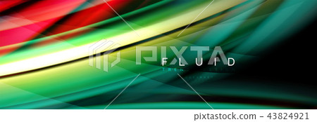 Wave fluid flowing colors motion effect, holographic abstract background. Vector illustration 43824921