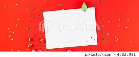 Christmas greeting postcard mockup with glitter 43825081
