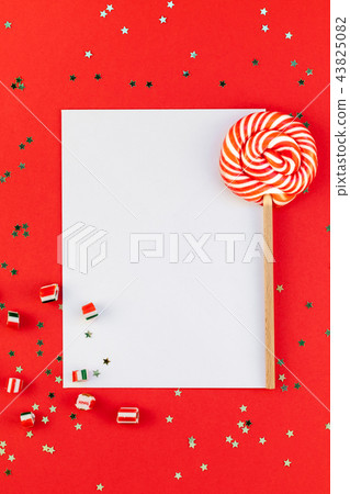 Christmas greeting postcard mockup with glitter Christmas greeting postcard mockup with glitter 43825082