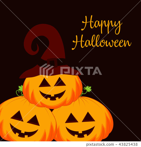 Halloween pumpkins on dark Halloween pumpkins on dark 43825438