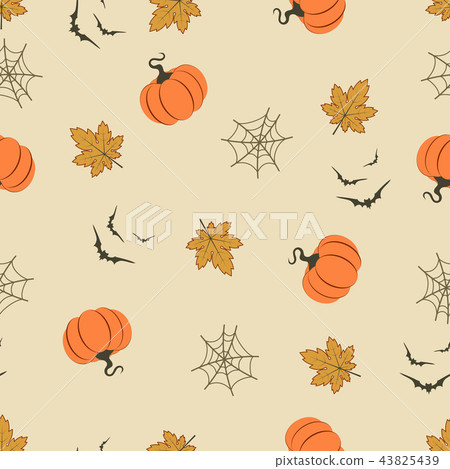 Halloween pattern with pumpkins Halloween pattern with pumpkins 43825439