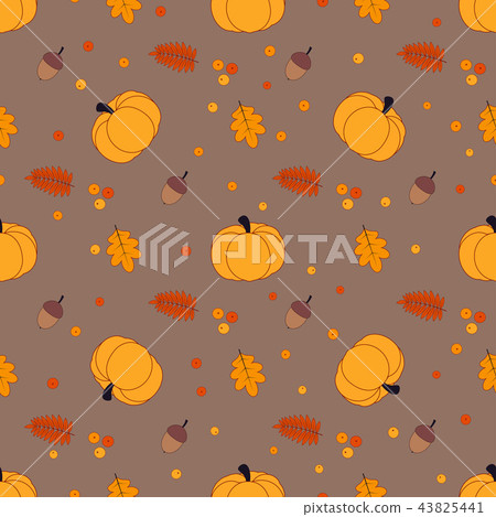 autumn pattern with pumpkin autumn pattern with pumpkin 43825441