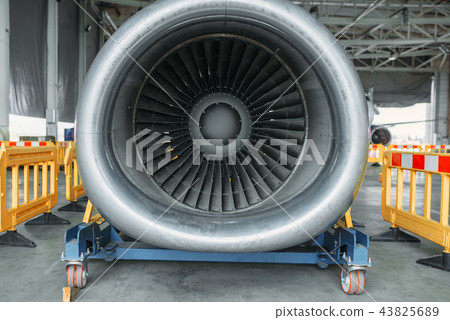 Jet turbine blade closeup, front view, nobody Jet turbine blade closeup, front view, nobody 43825689