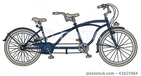 The blue tandem bicycle 43825904