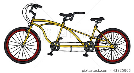 The yellow tandem bicycle 43825905