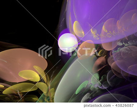 Chaos unusual bubbles - abstract digitally generated image 43826087