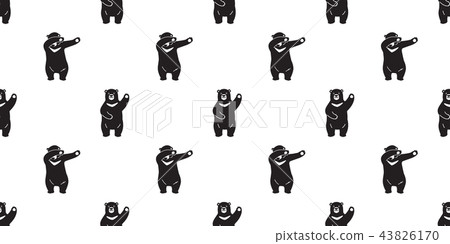 Bear Seamless Pattern Vector Polar Bear Dab Dance Stock Illustration 43826170 Pixta