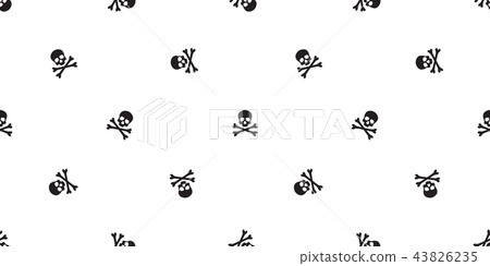 pirate seamless pattern vector crossbone Halloween-插圖素材 [43826235 ...