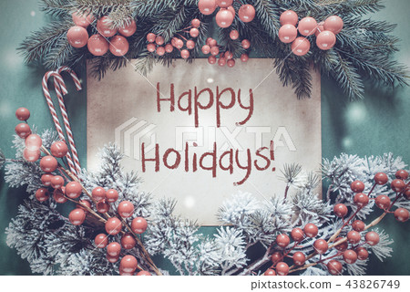 Christmas Garland, Snowflakes, Red Happy Holidays Christmas Garland, Snowflakes, Red Happy Holidays 43826749