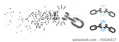 Dissolving Dotted Halftone Chain Damage Icon Dissolving Dotted Halftone Chain Damage Icon 43826817